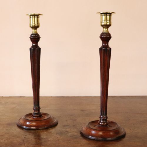 Pair of George III Mahogany Candlesticks