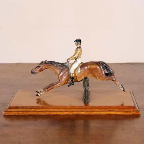 fig 1. Edwardian Painted Bronze Horseracing Letter Clip