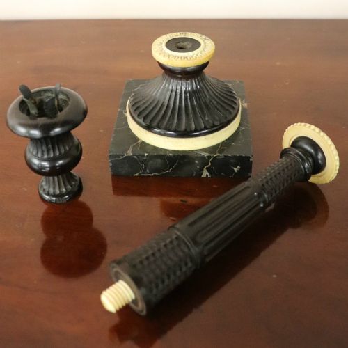 PAIR OF 19TH CENTURY HOLTZAPFFEL CANDLESTICKS - ADDITIONAL PHOTO 1