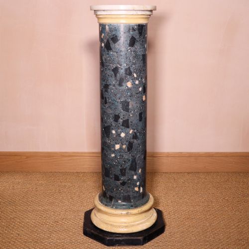 Early 19th Century Faux Marble Scagliola Column Pedestal