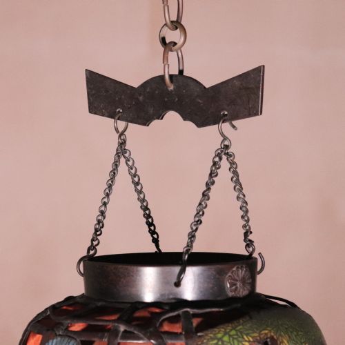 ANTIQUE CHINESE BRONZE AND CHAMPLEVE ENAMEL LANTERN - ADDITIONAL PHOTO 3
