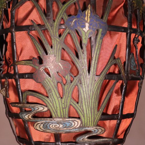 ANTIQUE CHINESE BRONZE AND CHAMPLEVE ENAMEL LANTERN - ADDITIONAL PHOTO 5
