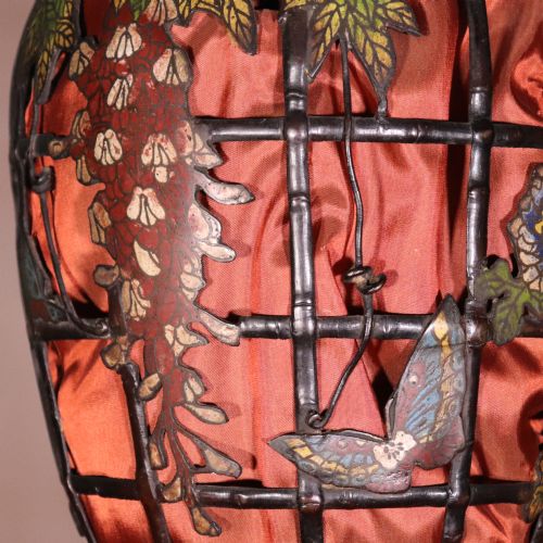 ANTIQUE CHINESE BRONZE AND CHAMPLEVE ENAMEL LANTERN - ADDITIONAL PHOTO 6