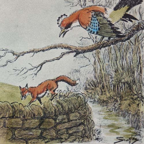 fig 1. Snaffles 'That Blue Wing’d Judas' Original Printed Christmas Card