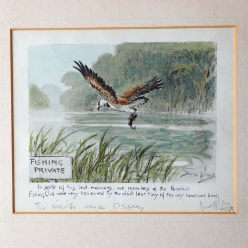 fig 1. Snaffles 'Fishing Private’ Original Printed Christmas Card