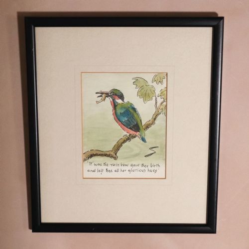 Snaffles Kingfisher Original Printed Card