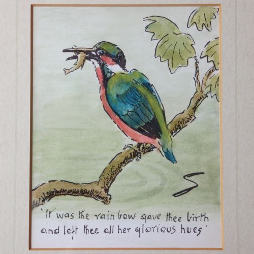 fig 1. Snaffles Kingfisher Original Printed Card