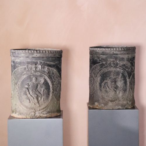 Pair of Antique 18th Century Style Lead Urns