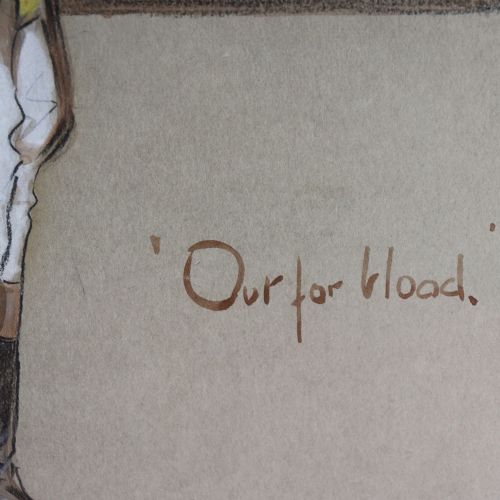 SNAFFLES 'OUT FOR BLOOD ORIGINAL WATERCOLOUR - ADDITIONAL PHOTO 2