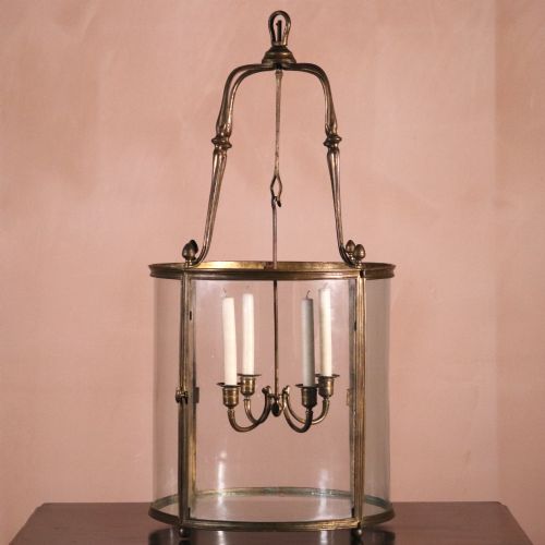 Very Large 19th Century Bronze Cylindrical Hall Lantern