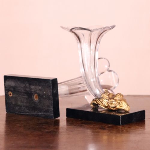 PAIR OF REGENCY GILT BRONZE AND GLASS CORNUCOPIAS - ADDITIONAL PHOTO 6