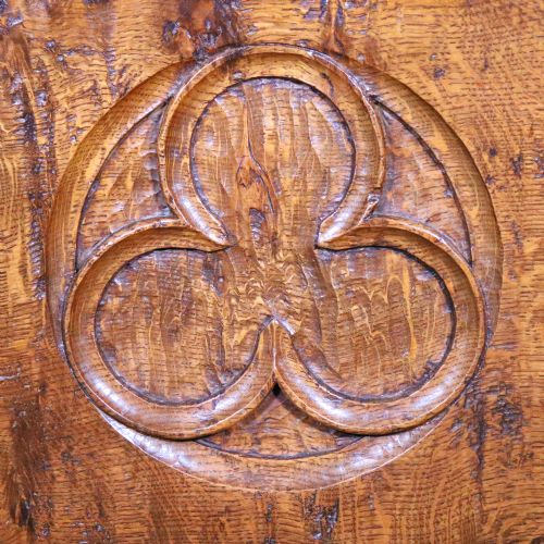 ARTS AND CRAFTS JACK GRIMBLE POLLARD OAK COFFER CHEST - ADDITIONAL PHOTO 3
