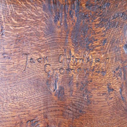 ARTS AND CRAFTS JACK GRIMBLE POLLARD OAK COFFER CHEST - ADDITIONAL PHOTO 9