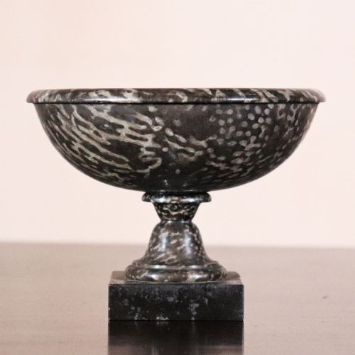 19TH CENTURY ASHFORD CORAL MARBLE TAZZA OF SMALL SIZE