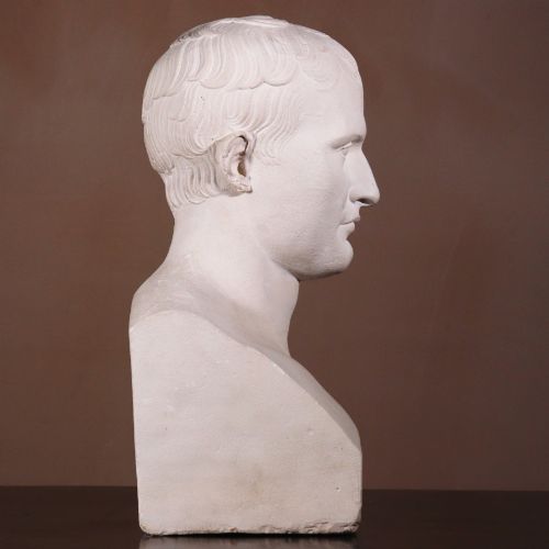 LARGE ANTIQUE PLASTER BUST OF NAPOLEON - ADDITIONAL PHOTO 2