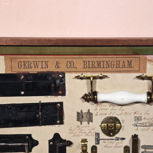 ANTIQUE HARDWARE SAMPLE BOARD BY GERWIN CO BIRMINGHAM - ADDITIONAL PHOTO 1