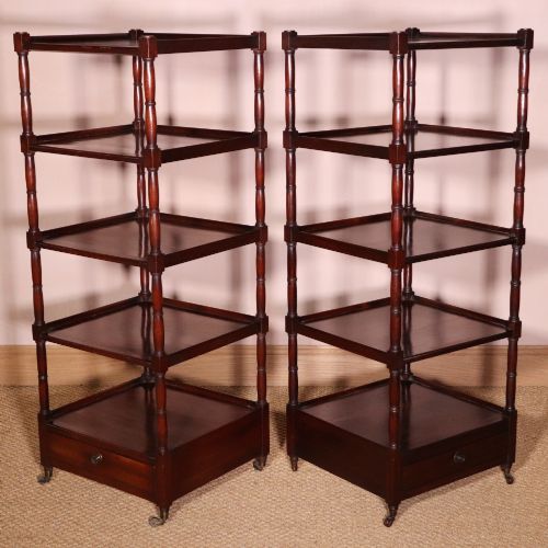 Pair of George IV Mahogany Whatnots