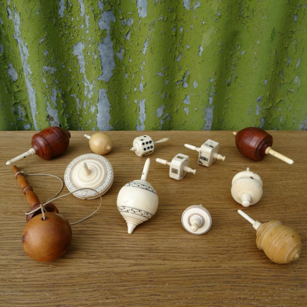 Collection of Indian and other spinning tops
