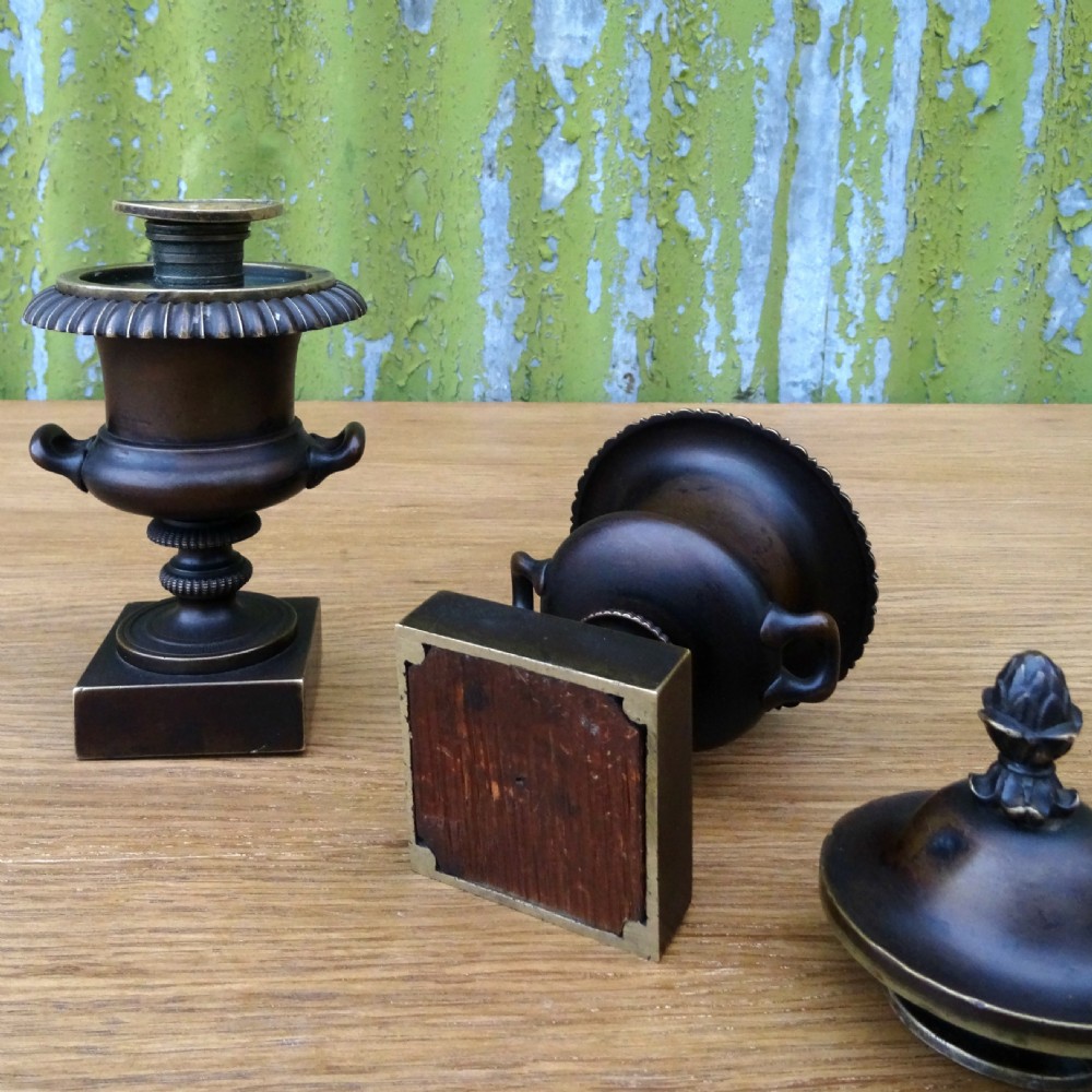 Pair of Bronze Urn Candlesticks  View VII