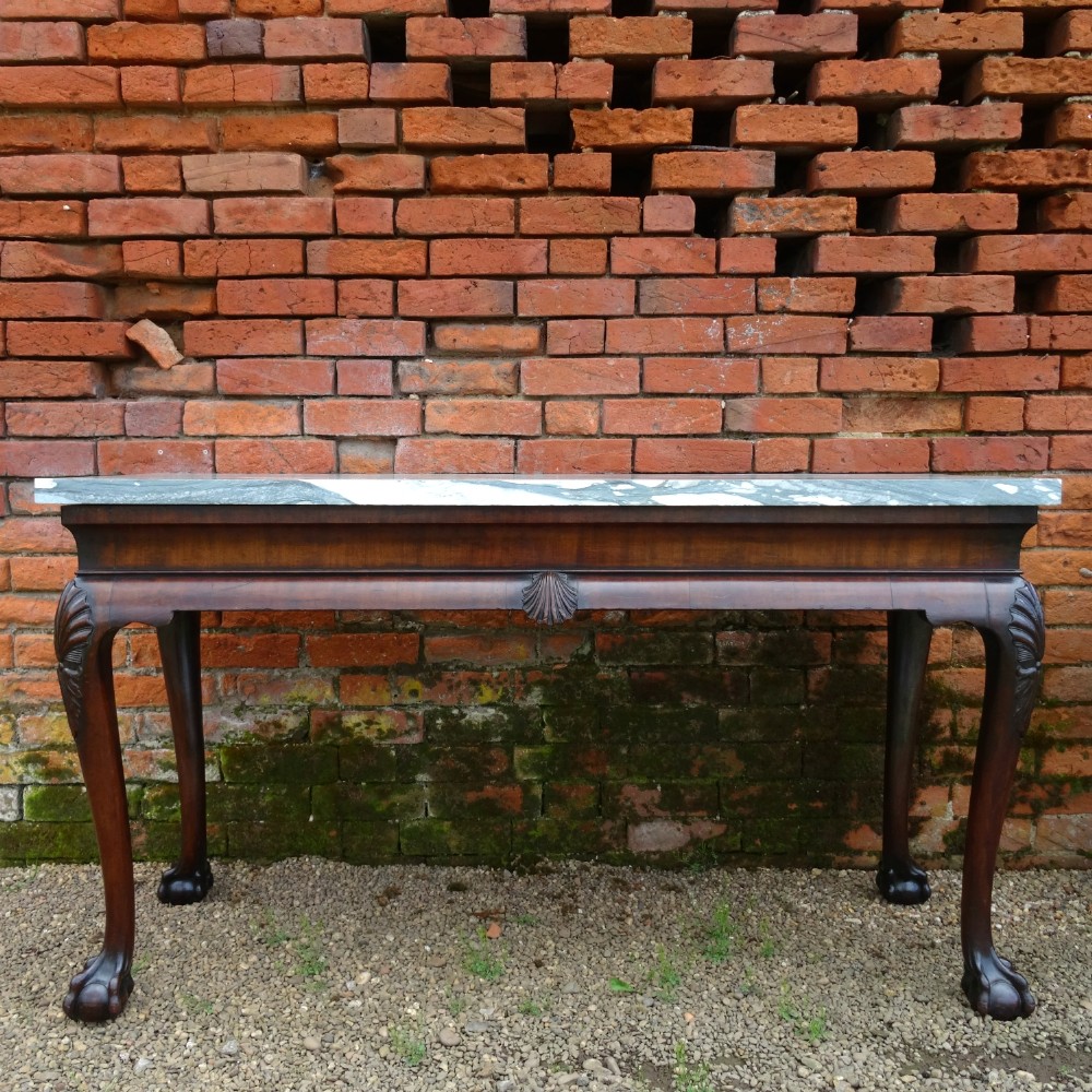 Pair of George II style mahogany console side tables