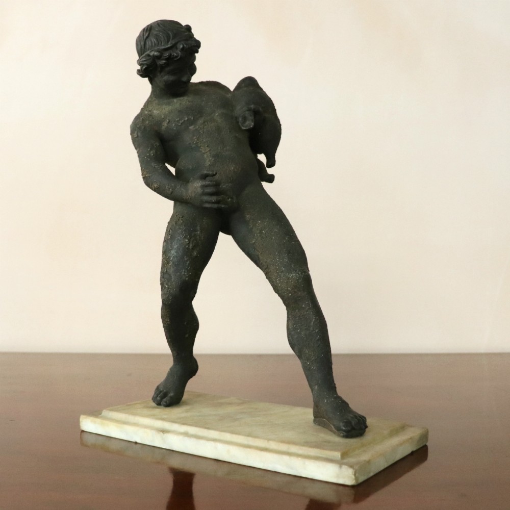 19th Century Grand Tour Bronze Drunken Faun of Pompeii