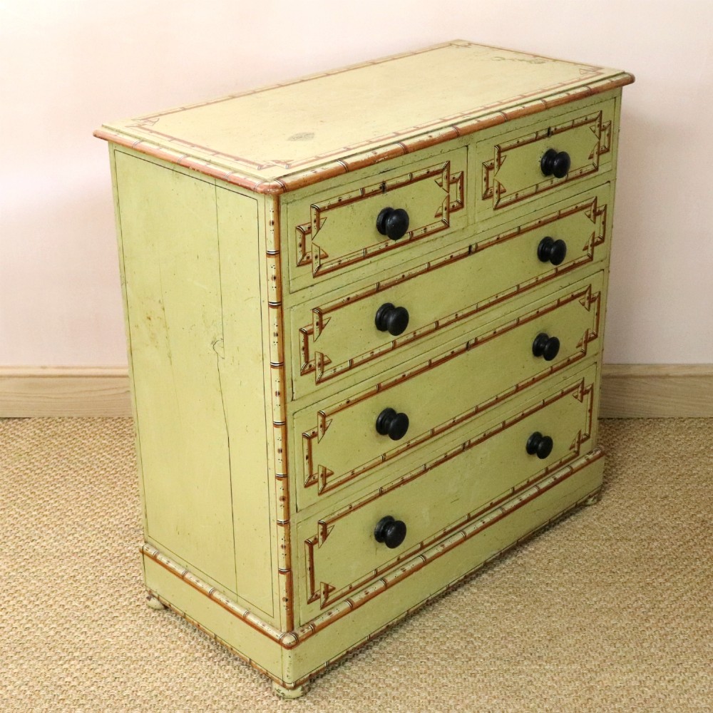 19th Century Original Painted Pine Chest