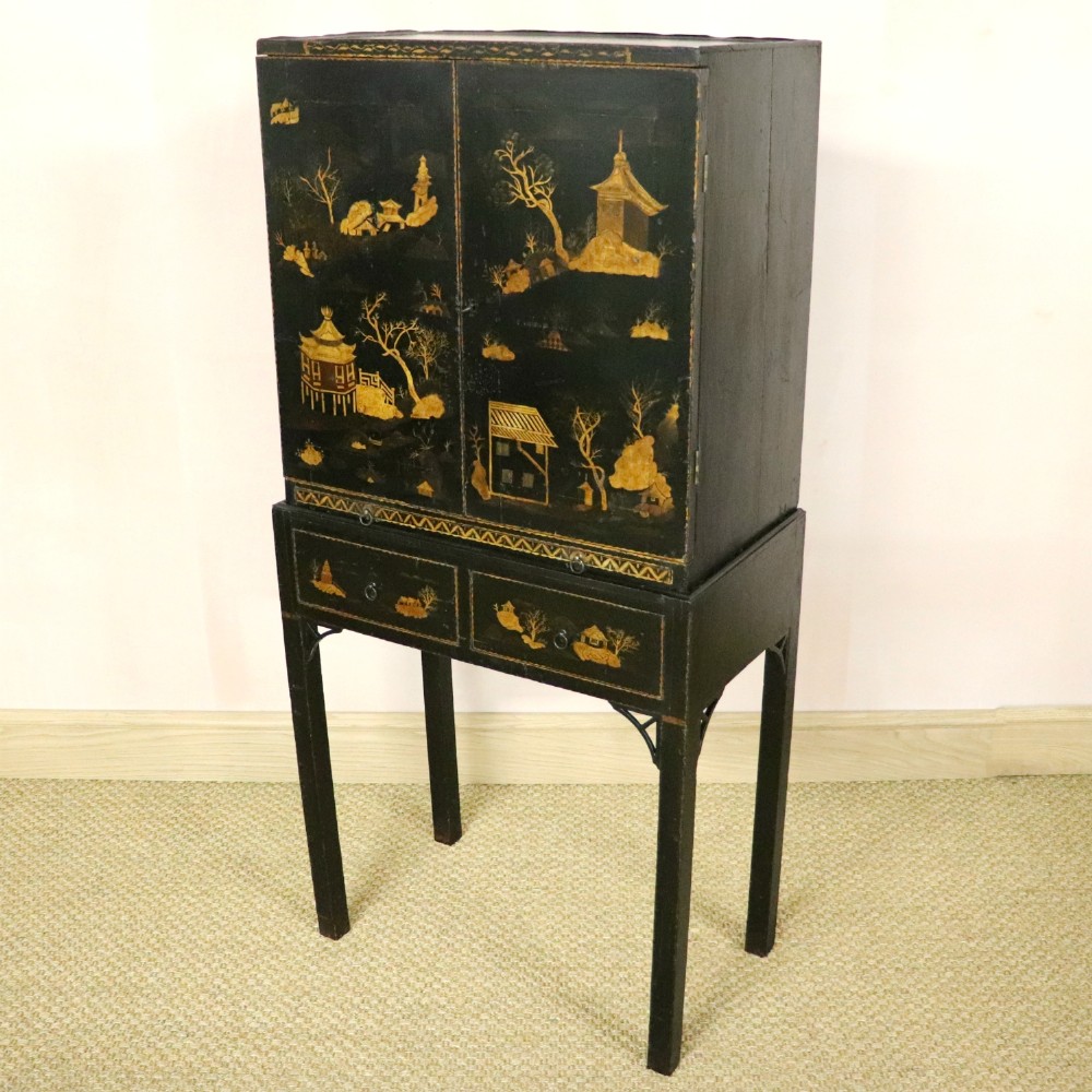 18th Century Japanned Cabinet on Stand
