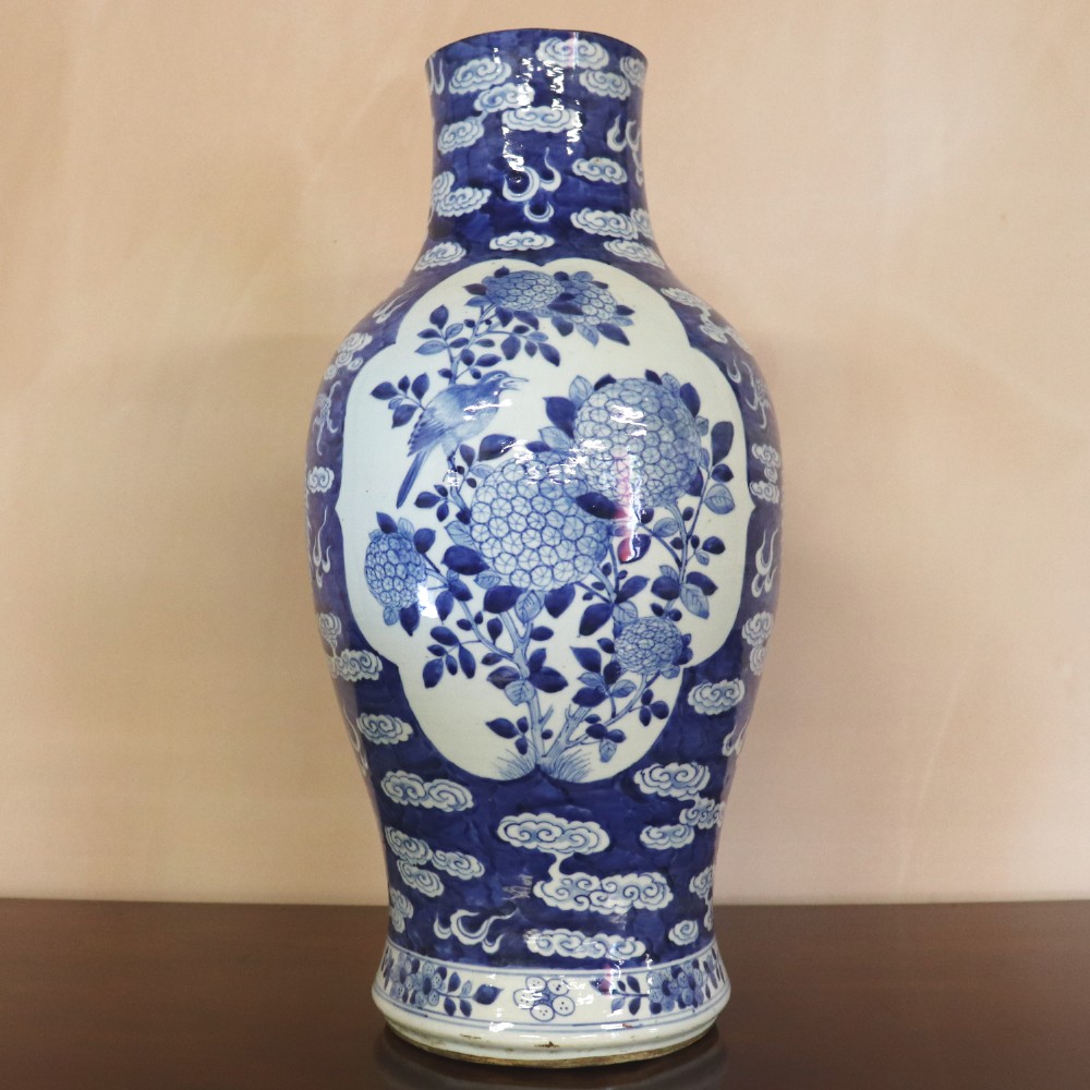 Large Late 19th Century Chinese Blue and White Vase