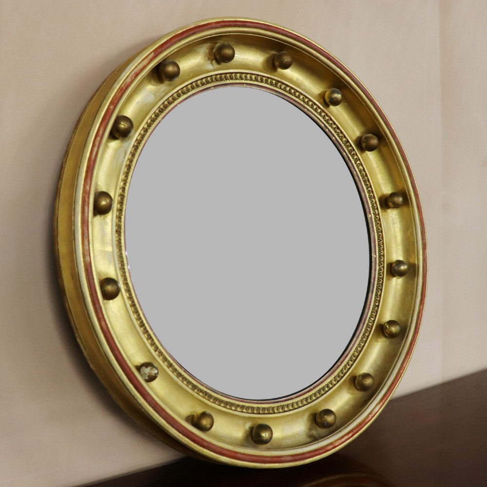 19th Century Gilt Convex Mirror