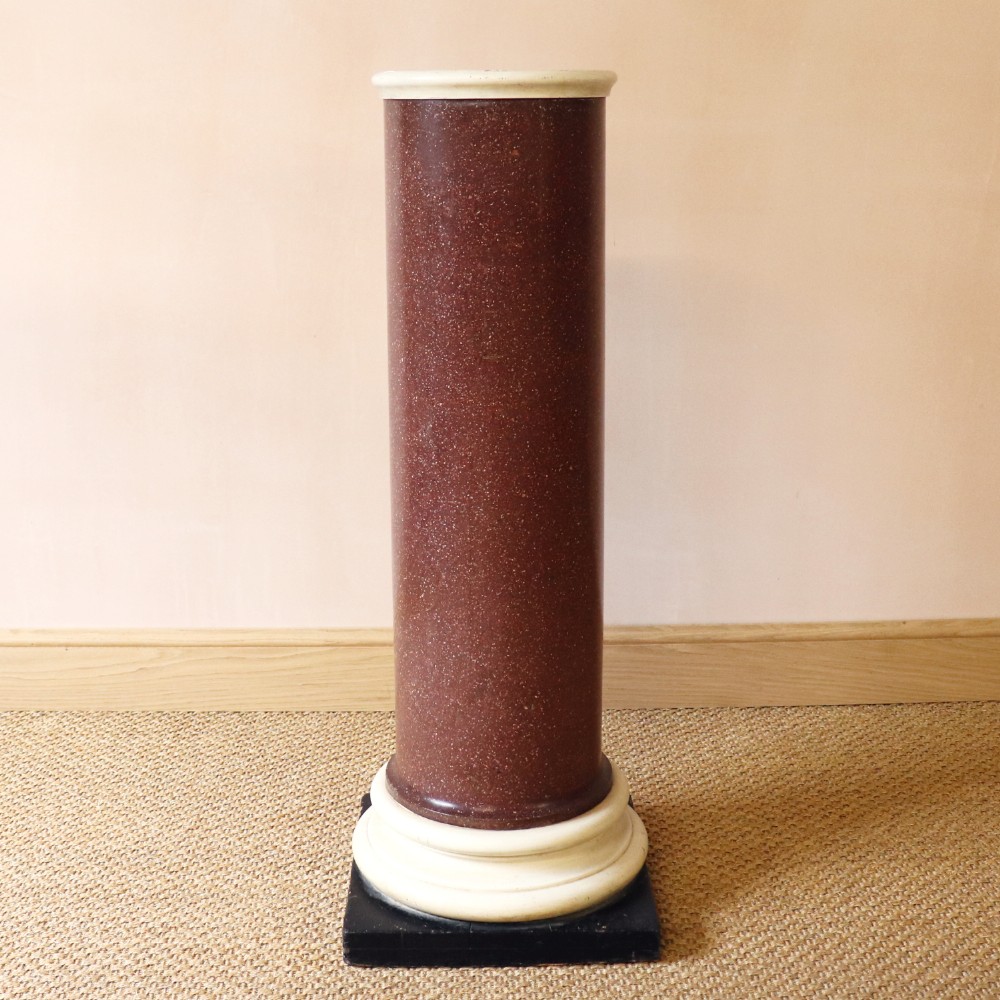 Early 19th Century Faux Porphyry Scagliola Column Pedestal 