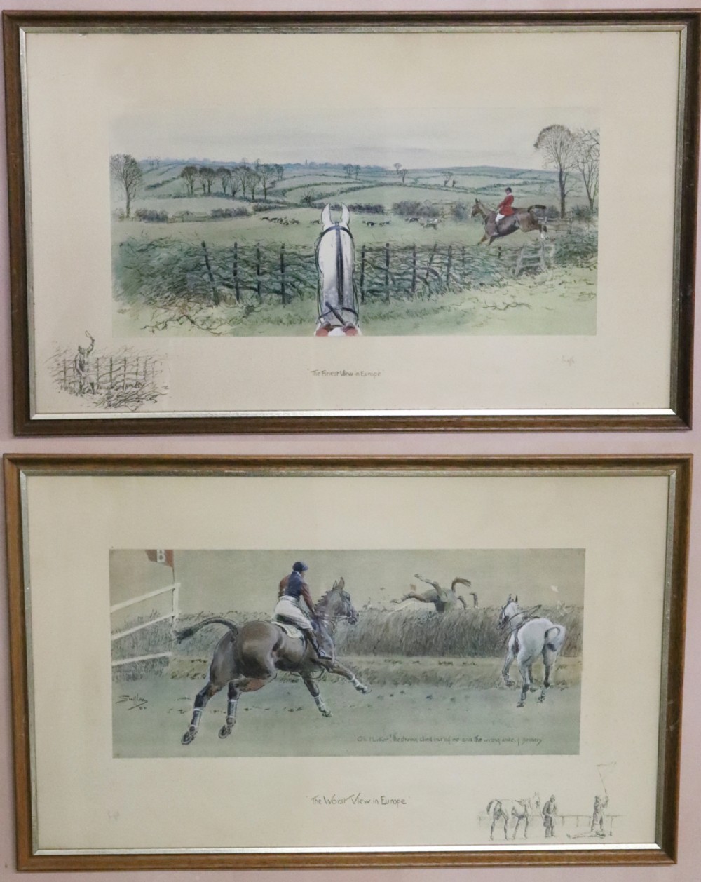 Snaffles 'The Finest View in Europe' & ‘The Worst View in Europe’ Two Rare Original Prints