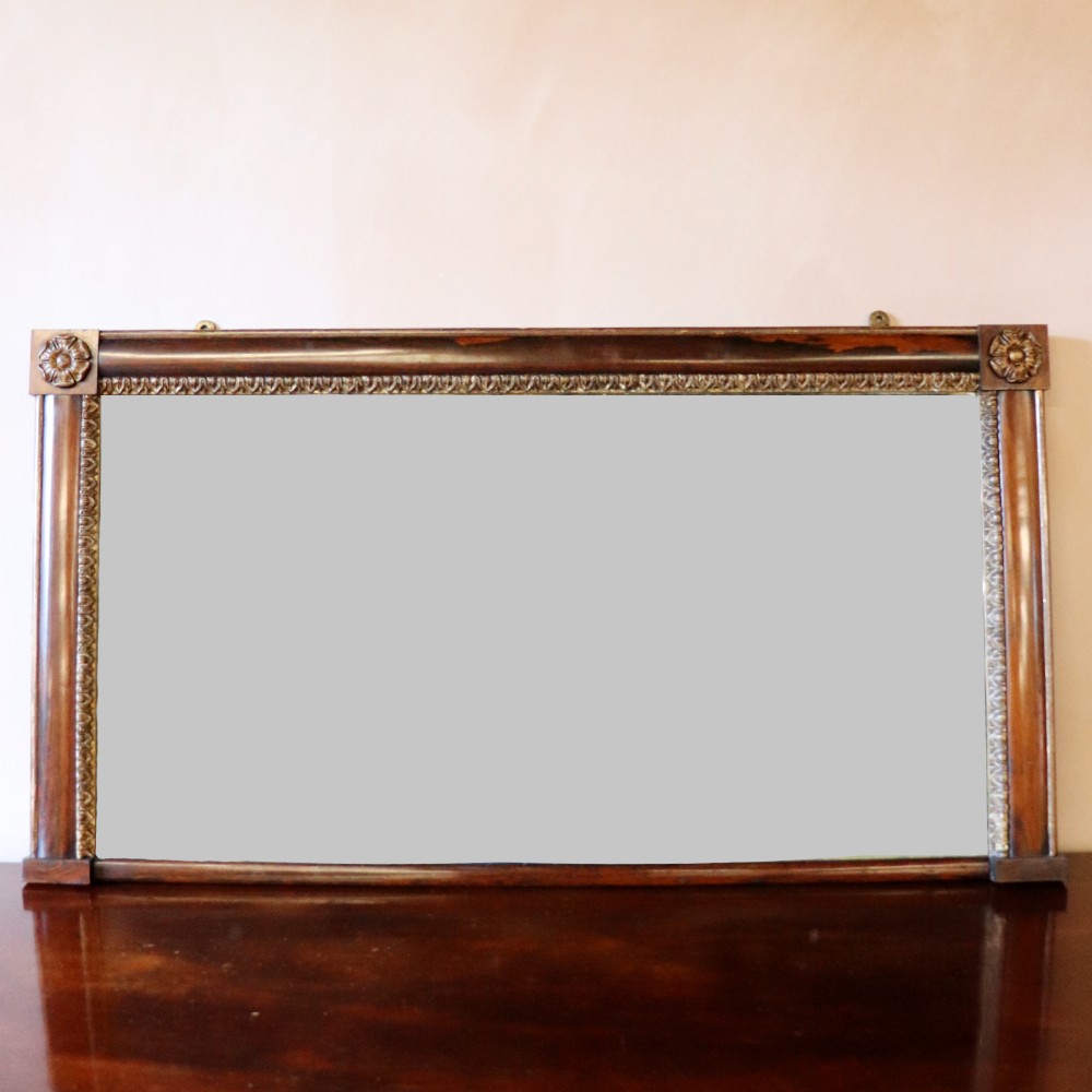 Regency Rosewood & Parcel Gilt Overmantle Mirror
