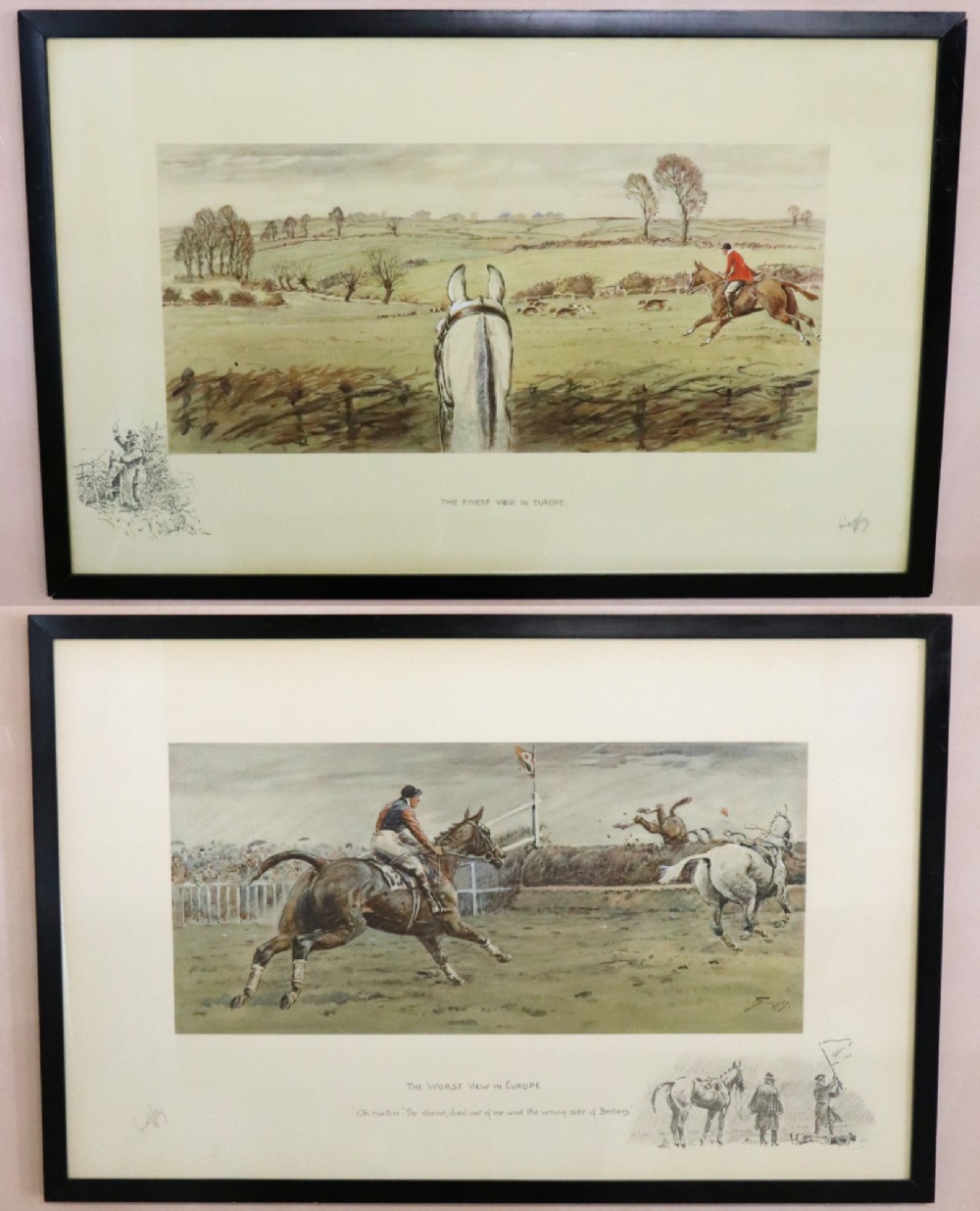 Snaffles 'The Finest View in Europe' & ‘The Worst View in Europe’ Original Prints