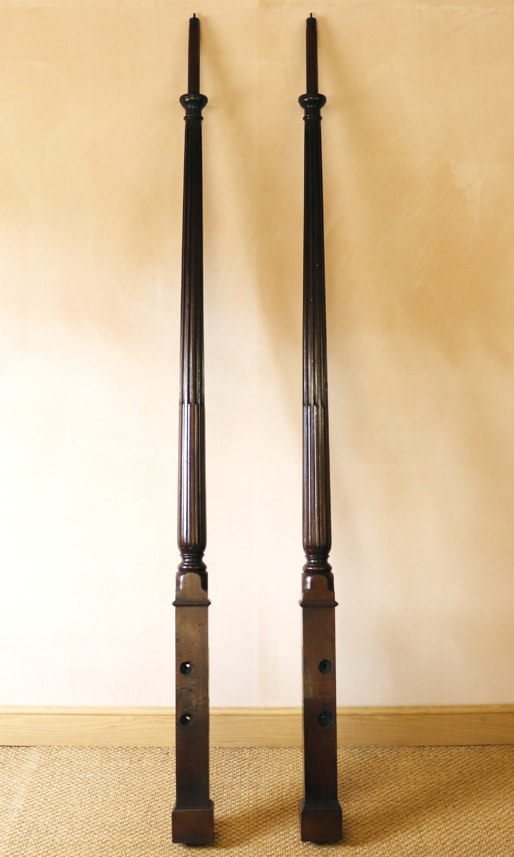Pair of George II Mahogany Bed Posts