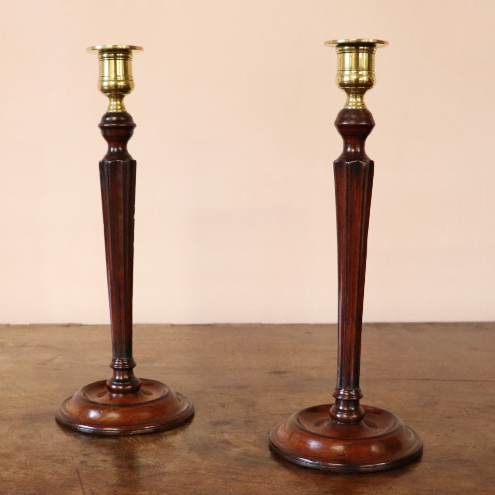 Pair of George III Mahogany Candlesticks