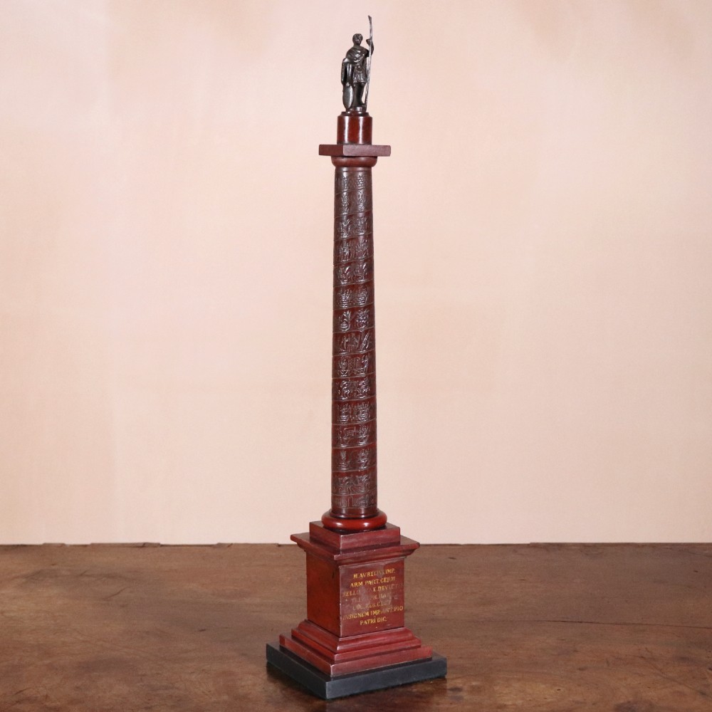 19th Century Grand Tour Rosso Antico Marble Column of Marcus Aurelius