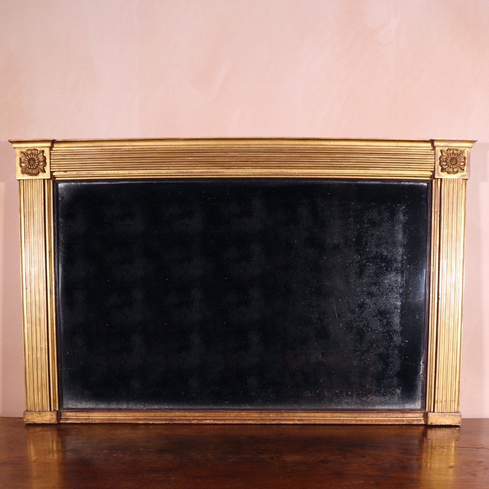 Large Regency Giltwood Overmantle Mirror