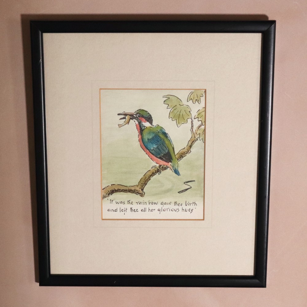 Snaffles Kingfisher Original Printed Card