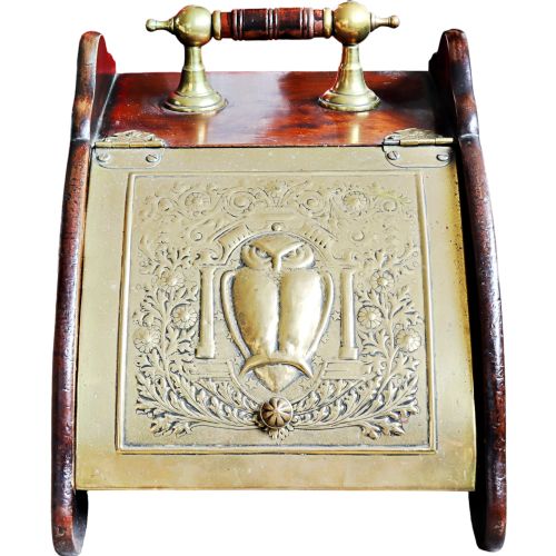 Arts and Crafts mahogany coal scuttle