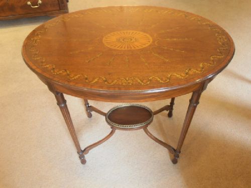 Edwardian Oval Inlaid Table C1890-1910