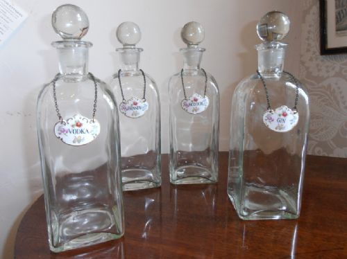Set of Four 19thc Glass Decanters