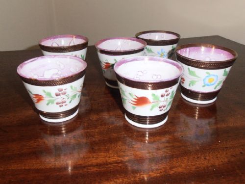 Set of Six Sutherland Miniature Lustre Vases