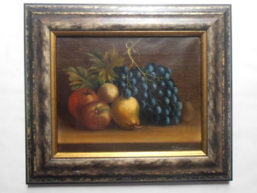 Continental School 19thc Oil Still Life of Fruit