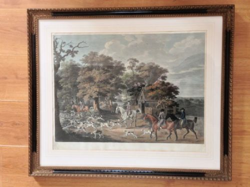 After John Nost Sartorius (1759-1828) Set of Four 18th Century Hand Coloured Engravings of Hunting Scenes