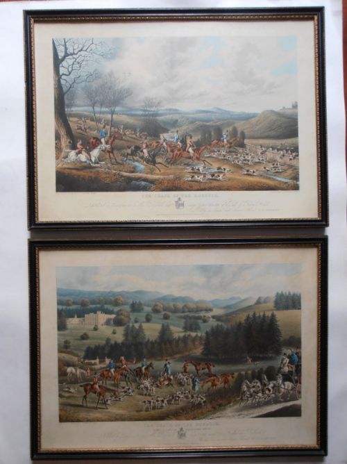 Pair of Aquatints ''The Chase & the Death of the Roebuck''