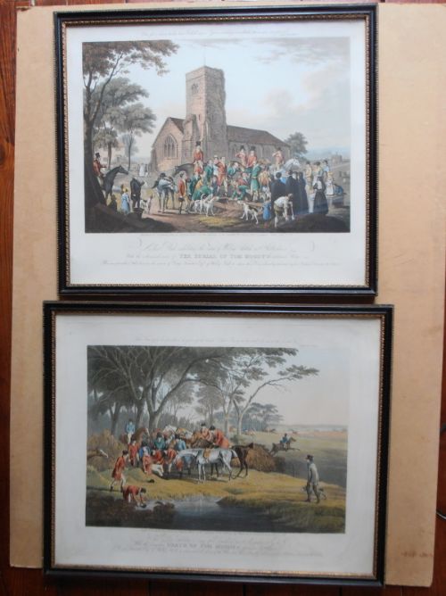 Pair of Hand Coloured Hunting Aquatints