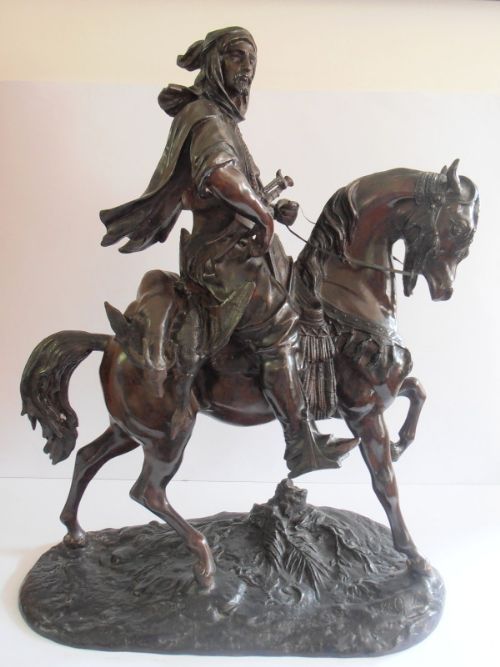 E L Guillemin, Barye Fils. A Superb Large Bronze Equestrian Group