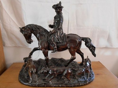 After P.j. Mene. A Superb Large Bronze Equestrian Group.
