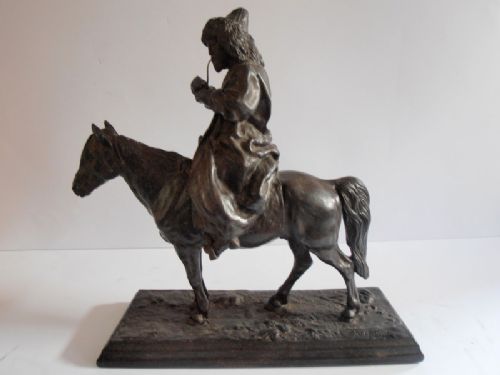 Russian Cast Iron Equestrian Figure. 19th Century.