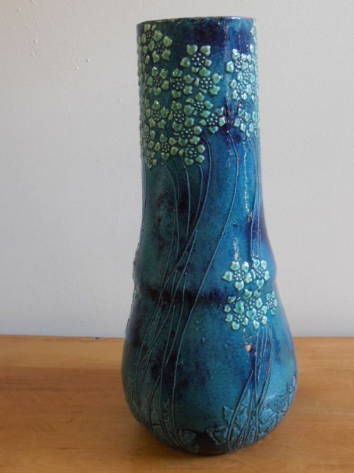 A Large Art Nouveau Pottery Vase Designed by Frederick H. Rhead for Liberty & Co. C.1920. Marked on the Base  "Made for Liberty & Co".
